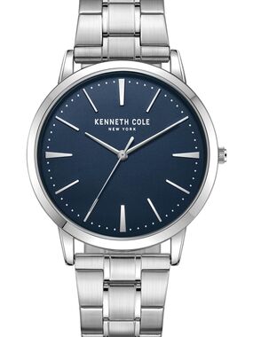 Kenneth Cole Men's Stainless Steel Watch with Blue Dial-NEEDS BATTERY!